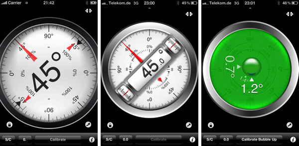clinometer-screenshots Clinometer iPhone App Screenshots